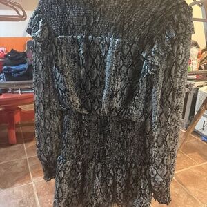 English factory black white and silver dress size small